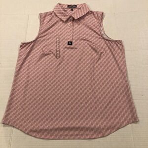 NWOT Bad Birdie Women's Size XL Core Polo SL Sleeveless Golf Geo Chip Petaluma